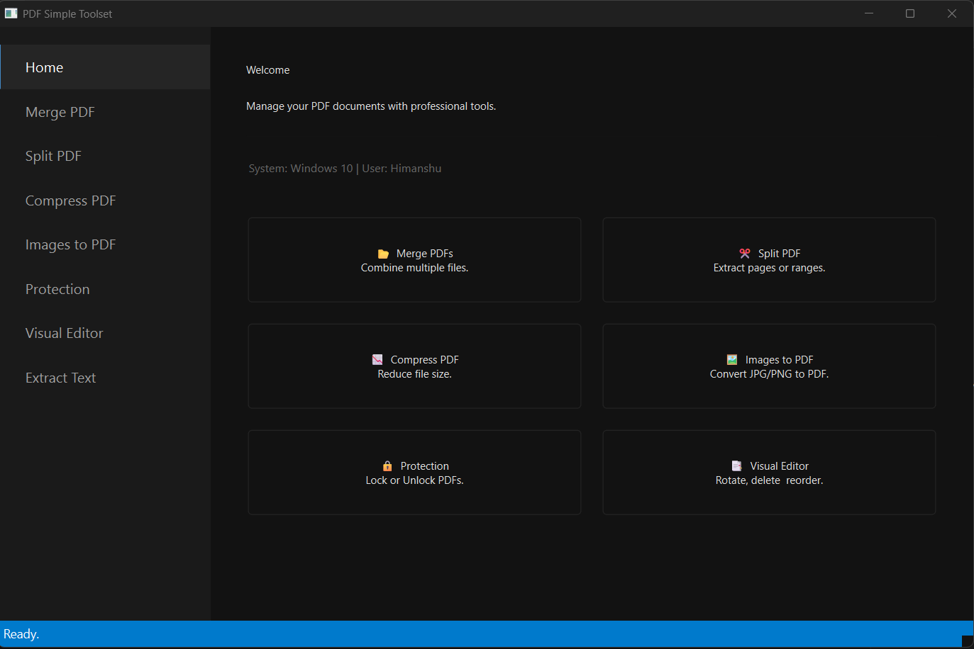 PDF Toolset Interface